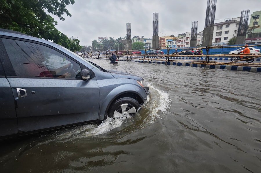 Flooded car engine
