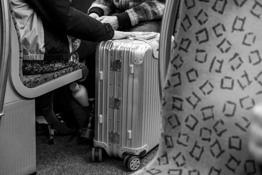 Family airport luggage