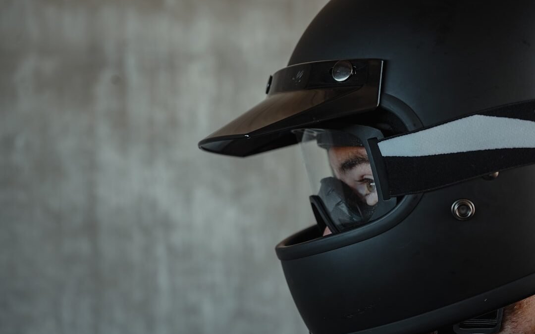 Photo Motorcycle rider helmet