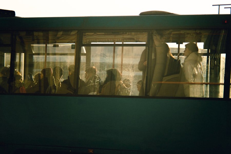 Bus crowded passengers
