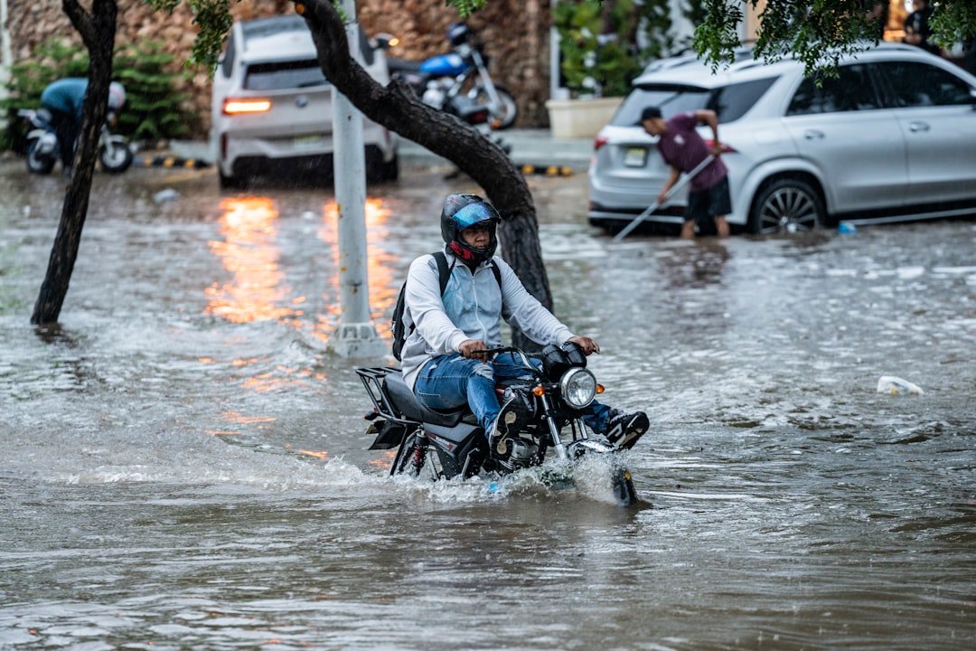 Photo Flooded car street