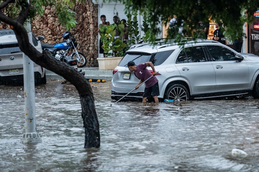 Photo Flooded car street
