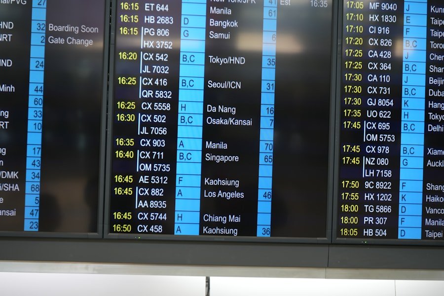Cancelled flight board
