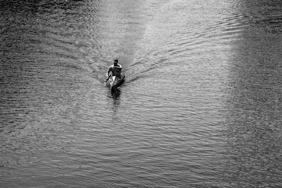 Person rafting water