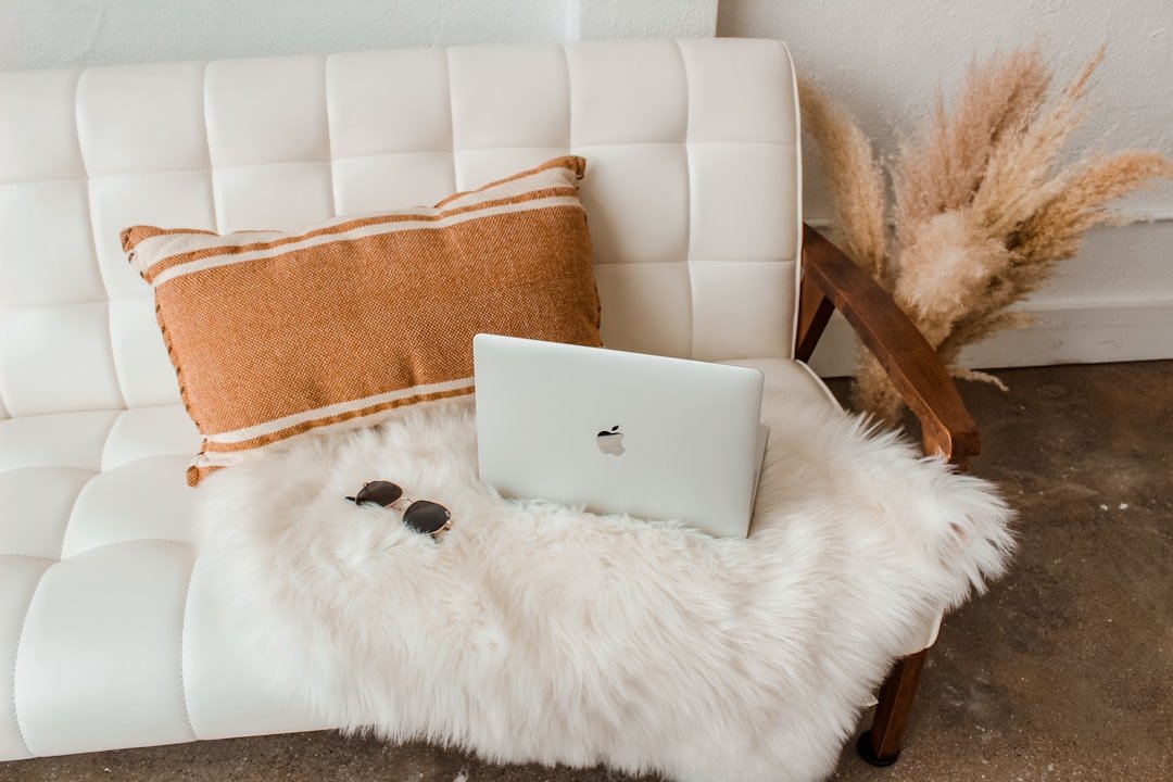 Photo Couple laptop couch